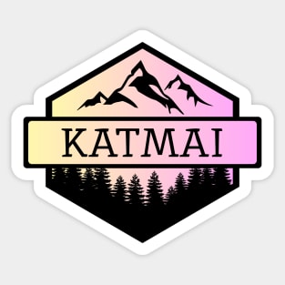 Katmai National Park Alaska Mountains and Trees Sticker